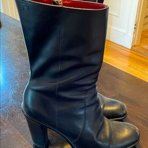Black Tommy Hilfiger Heeled Mid-calf Boots